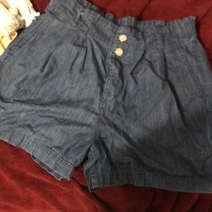 paperbag jean shorts